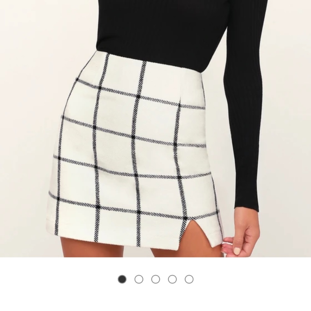 White Plaid Mini Skirt